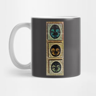 "The Three Masks" Contemporary African Artwork Design Mug